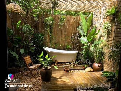 Muốn có khu tắm tiên, 8X vác tre, nứa về giữa thủ đô cải tạo sân vườn 55m2 đẹp mê - 17 - kythuatcanhtac.com