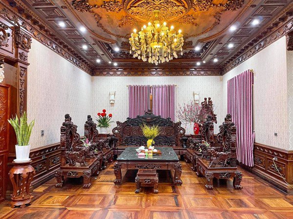 Biệt thự của đại gia Bắc Ninh với nội thất toàn gỗ nguyên khối nhập từ Lào - 7 - kythuatcanhtac.com