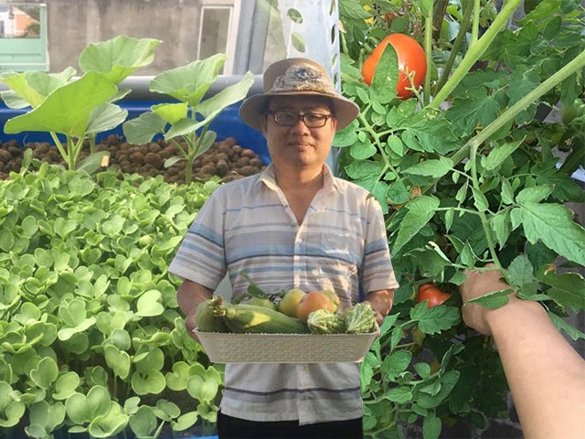 Thầy giáo Sài Gòn trồng rau, nuôi cá trên sân thượng 10m2, vốn 20 triệu giờ ăn không hết - kythuatcanhtac.com